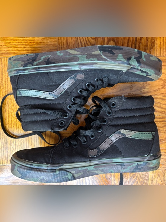 Vans Shoes - Vans Old Skool Sk8-Hi Black Camo Sole High Top Sneakers Size 8